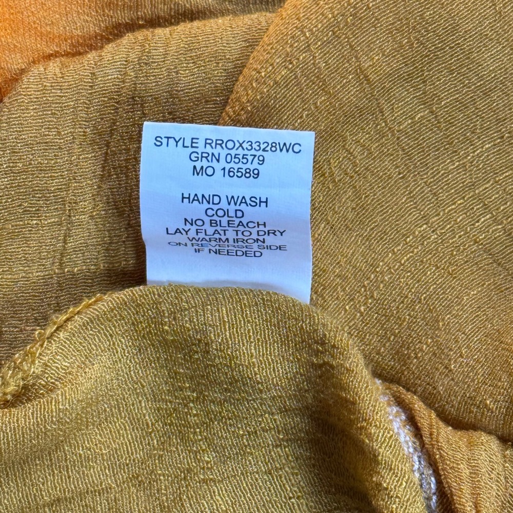 Fig & Flower 2X Mustard Yellow Embroidered Boho Blouse Floral Tunic Top Plus - Picture 7 of 7